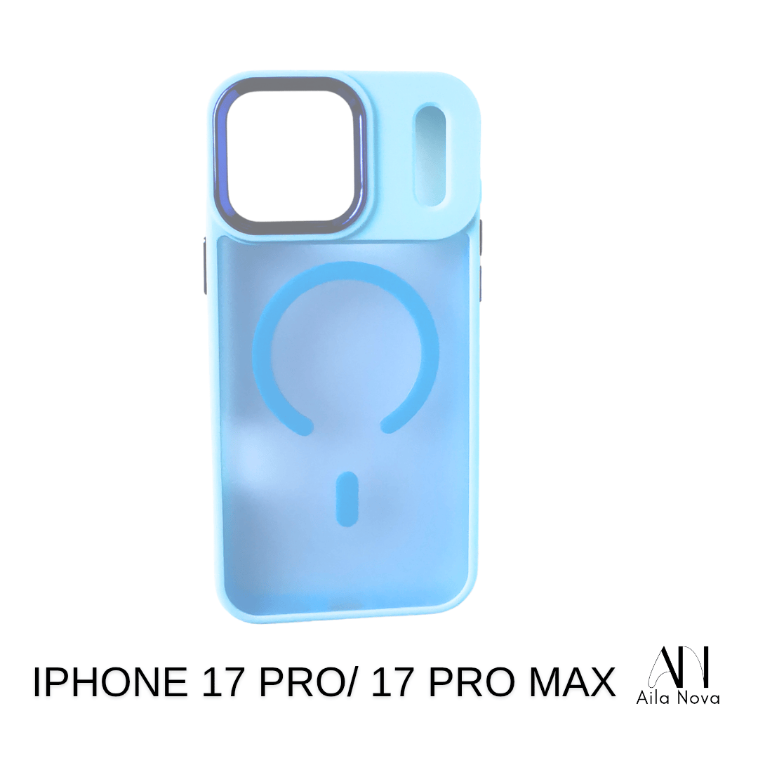 Funda MagSafe iPhone 17 PRO MAX – Celeste | Antigolpes Premium
