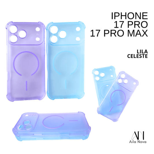 Funda MagSafe AntiShock iPhone 17 PRO – Lila y Celeste