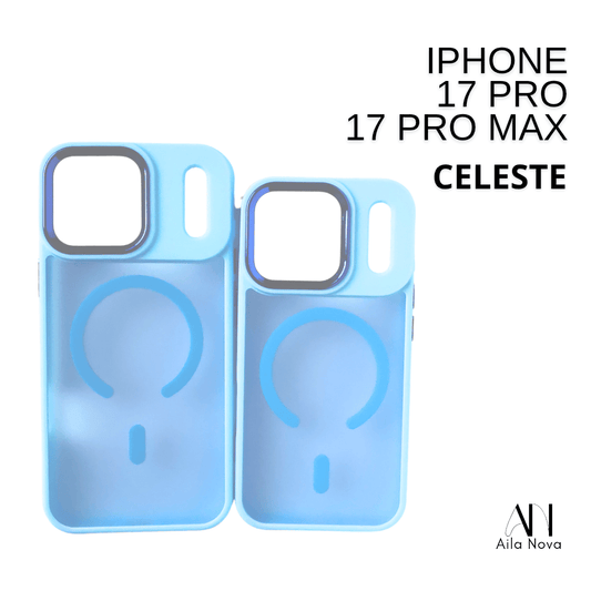 Funda MagSafe iPhone 17 PRO MAX – Celeste | Antigolpes Premium