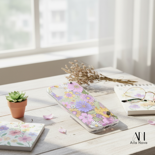 Funda Floral con Asa para iPhone 16 | Diseño Estilo Flores | Protección + Correa de Mano | Carcasa Antigolpes