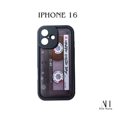Funda Retro para iPhone 16 – Diseño Cassette Vintage | Carcasa Antigolpes + Estilo Único