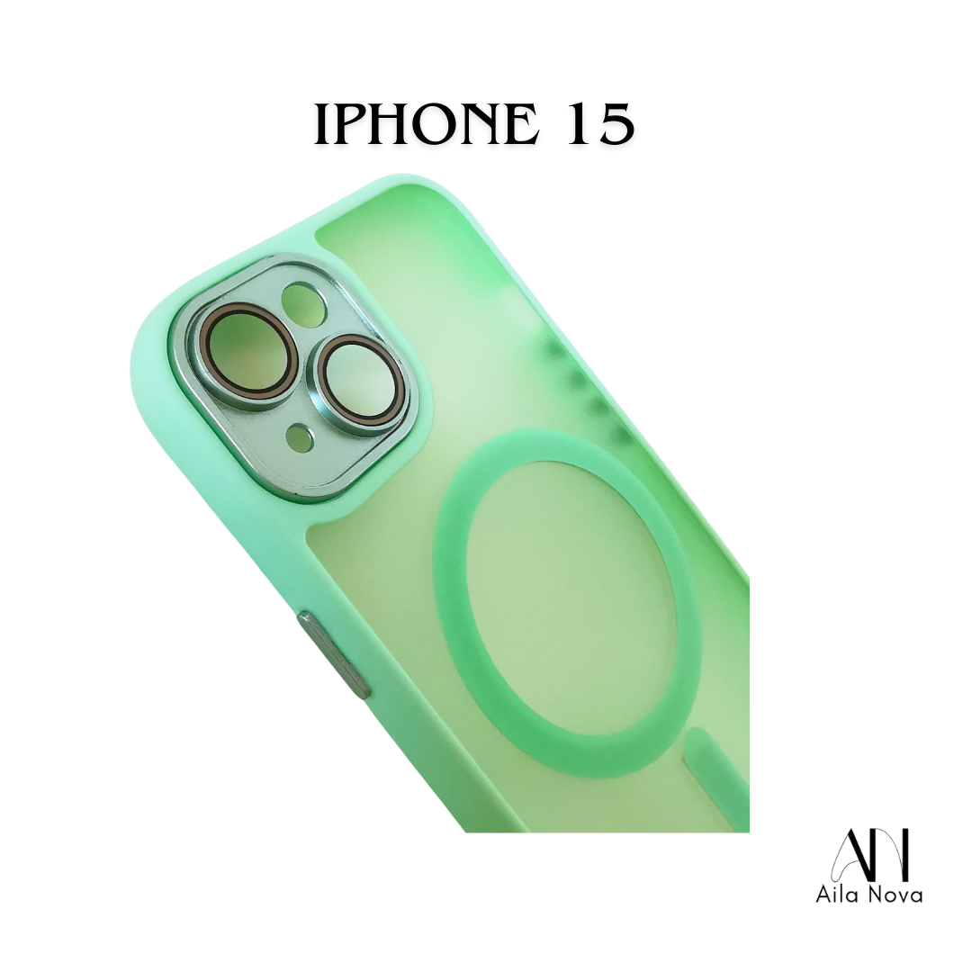 Funda MagSafe para iPhone 15 | Antigolpes | Acabado Mate Premium | Colores Verde y Negro