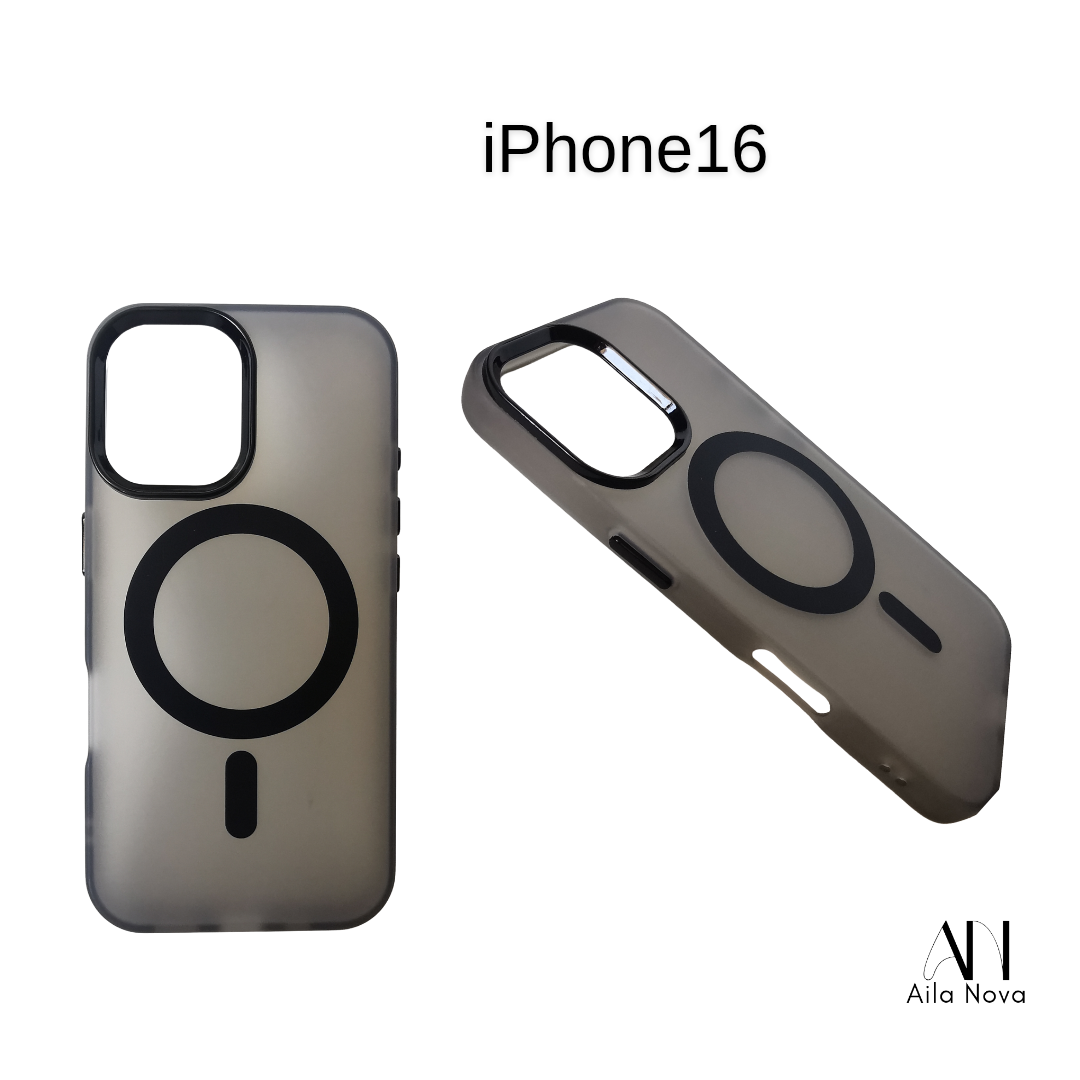 Funda MagSafe Frosted – iPhone 16Gris | Blanco | Verde | Negro | Rosa