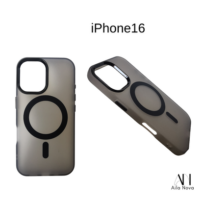 Funda MagSafe Frosted – iPhone 16Gris | Blanco | Verde | Negro | Rosa
