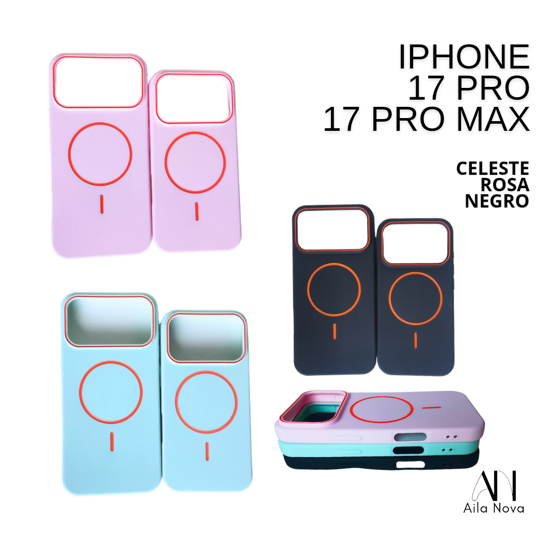 Funda MagSafe Soft Touch – iPhone 17 PRO MAX |Rosa |Celeste| Negro