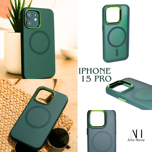 Funda Magnética Verde Premium con MagSafe | iPhone 15 PRO